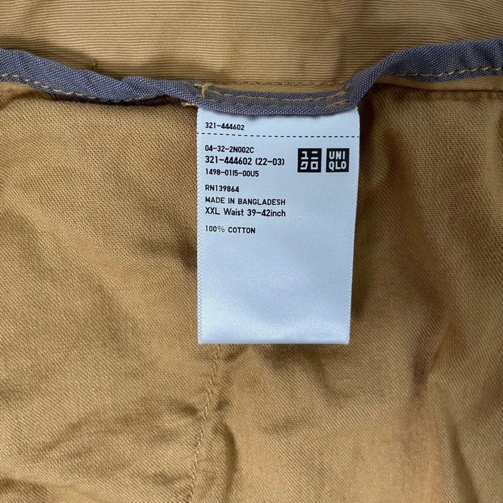 Uniqlo Chino‎ Shorts Mens XXL Brown Cotton Twill Preppy Casual Summer Golf